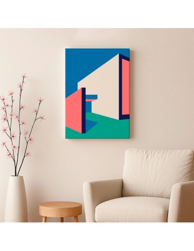 Cuadro Abstracto Arquitectura 35x50cm Lienzografía D0402