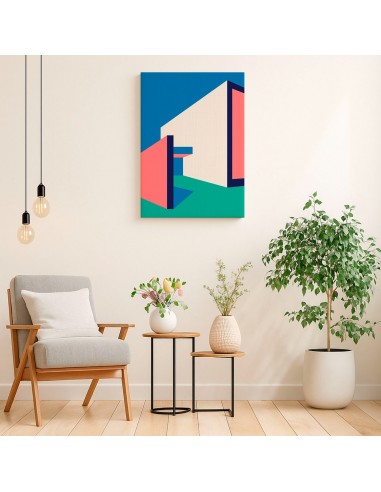 Cuadro Abstracto Arquitectura 35x50cm Lienzografía D0402