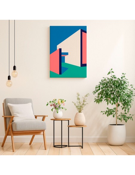 Cuadro Abstracto Arquitectura 35x50cm Lienzografía D0402