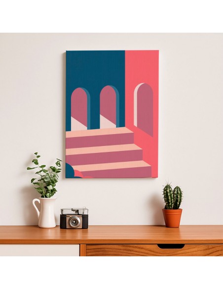 Cuadro Abstracto Arquitectura 35x50cm Lienzografía D0403