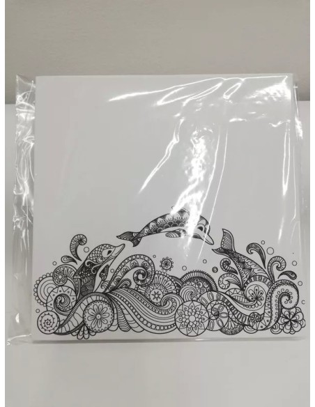 Cuadro En Lienzo Para Pintar Mandala Delfín