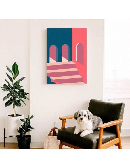 Cuadro Abstracto Arquitectura 35x50cm Lienzografía D0403