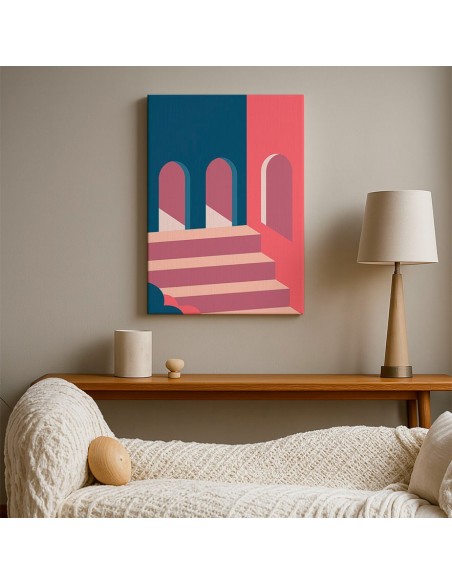 Cuadro Abstracto Arquitectura 35x50cm Lienzografía D0403