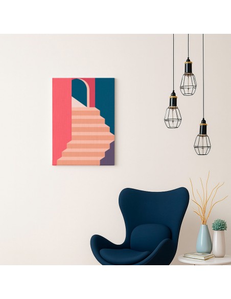 Cuadro Abstracto Arquitectura 35x50cm Lienzografía D0404