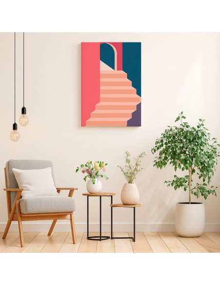 Cuadro Abstracto Arquitectura 35x50cm Lienzografía D0404