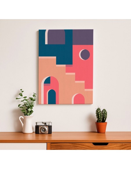 Cuadro Abstracto Arquitectura 35x50cm Lienzografía D0405