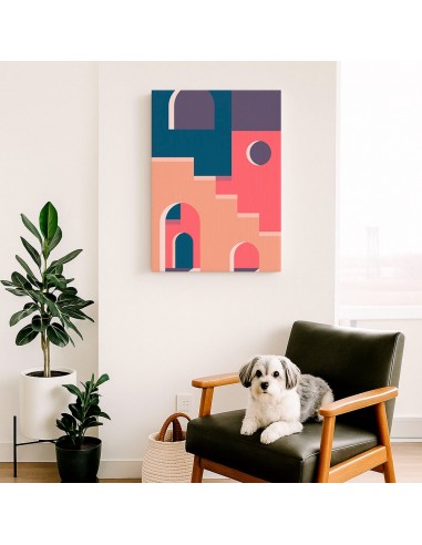 Cuadro Abstracto Arquitectura 35x50cm Lienzografía D0405