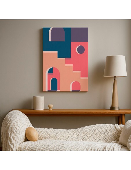 Cuadro Abstracto Arquitectura 35x50cm Lienzografía D0405