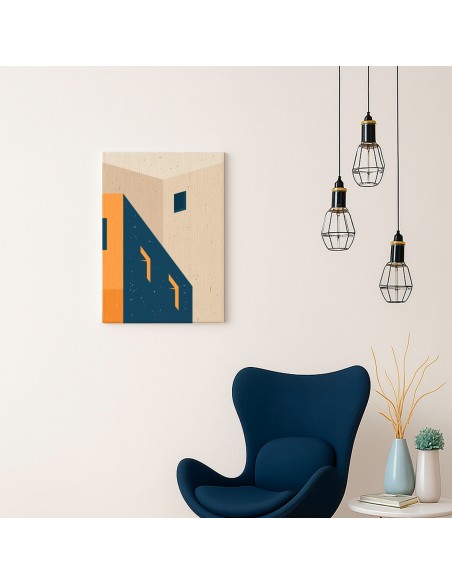 Cuadro Abstracto Arquitectura 35x50cm Lienzografía D0407