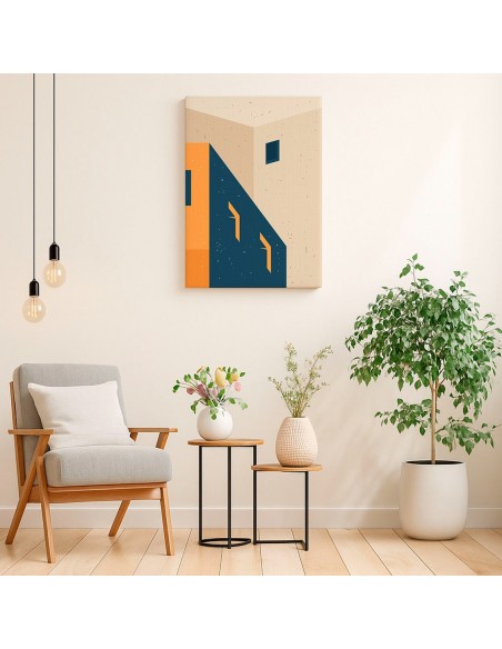 Cuadro Abstracto Arquitectura 35x50cm Lienzografía D0407