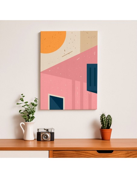 Cuadro Abstracto Arquitectura 35x50cm Lienzografía D0408