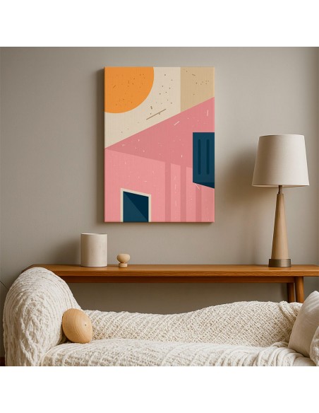 Cuadro Abstracto Arquitectura 35x50cm Lienzografía D0408