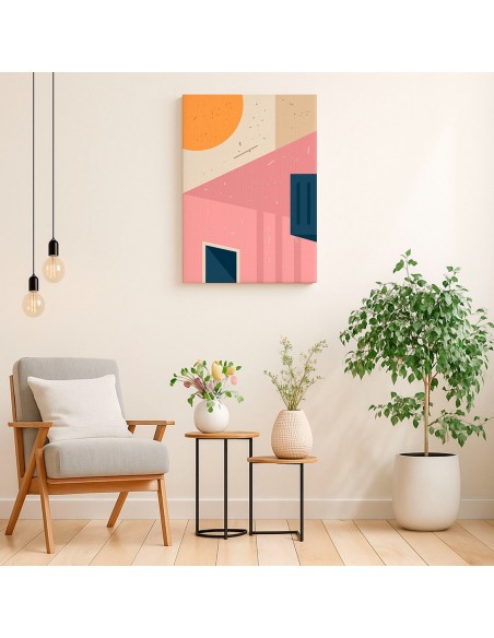 Cuadro Abstracto Arquitectura 35x50cm Lienzografía D0408