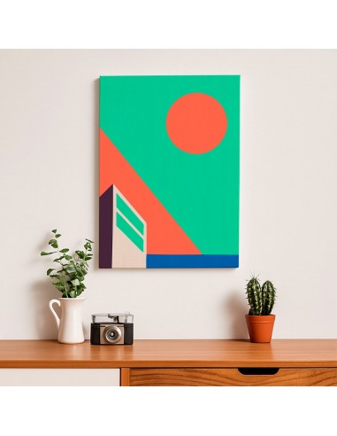 Cuadro Abstracto Arquitectura 35x50cm Lienzografía D0409