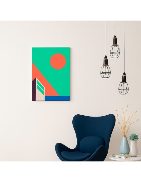 Cuadro Abstracto Arquitectura 35x50cm Lienzografía D0409