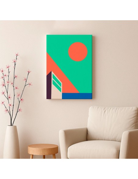 Cuadro Abstracto Arquitectura 35x50cm Lienzografía D0409
