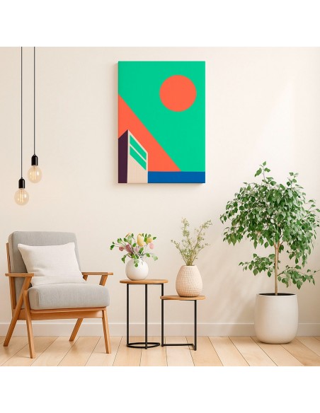 Cuadro Abstracto Arquitectura 35x50cm Lienzografía D0409