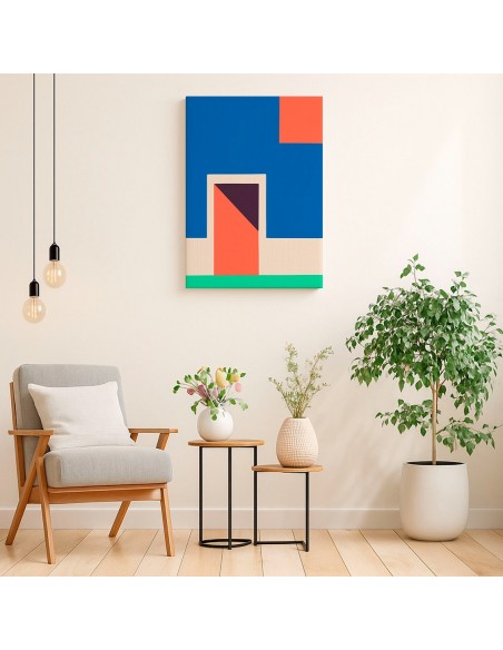 Cuadro Abstracto Arquitectura 35x50cm Lienzografía D0410