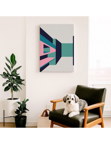 Cuadro Abstracto Arquitectura 35x50cm Lienzografía D0412