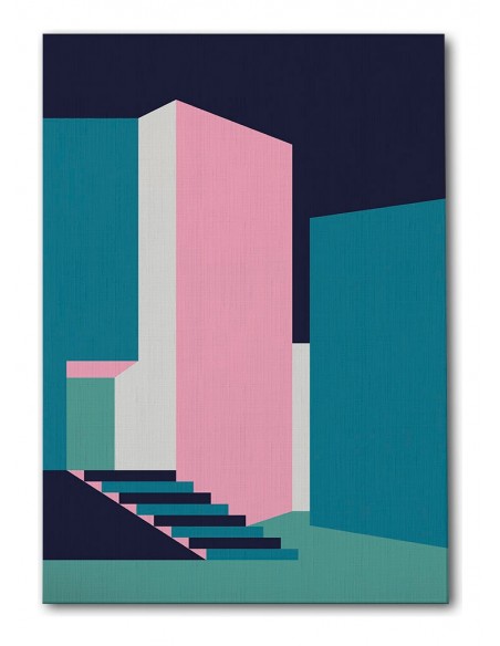 Cuadro Abstracto Arquitectura 35x50cm Lienzografía D0413