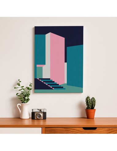 Cuadro Abstracto Arquitectura 35x50cm Lienzografía D0413