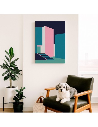 Cuadro Abstracto Arquitectura 35x50cm Lienzografía D0413