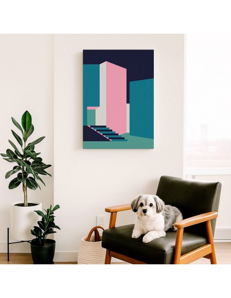 Cuadro Abstracto Arquitectura 35x50cm Lienzografía D0413