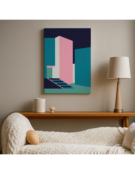 Cuadro Abstracto Arquitectura 35x50cm Lienzografía D0413