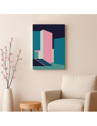 Cuadro Abstracto Arquitectura 35x50cm Lienzografía D0413