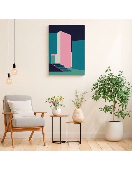 Cuadro Abstracto Arquitectura 35x50cm Lienzografía D0413