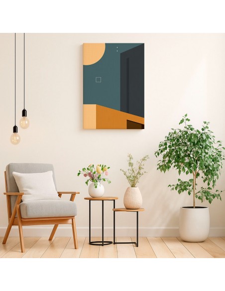 Cuadro Abstracto Arquitectura 35x50cm Lienzografía D0414