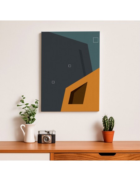 Cuadro Abstracto Arquitectura 35x50cm Lienzografía D0415