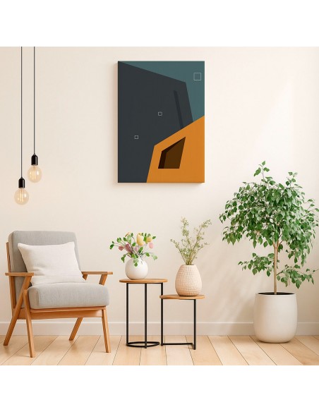 Cuadro Abstracto Arquitectura 35x50cm Lienzografía D0415