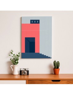 Cuadro Abstracto Arquitectura 35x50cm Lienzografía D0416 2