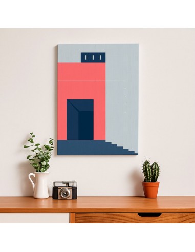 Cuadro Abstracto Arquitectura 35x50cm Lienzografía D0416