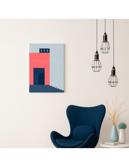 Cuadro Abstracto Arquitectura 35x50cm Lienzografía D0416