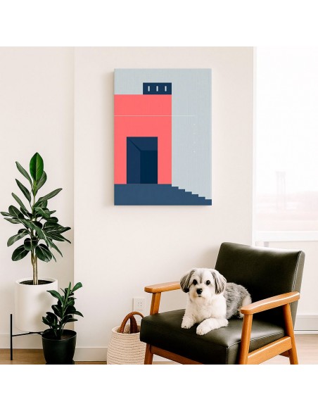 Cuadro Abstracto Arquitectura 35x50cm Lienzografía D0416