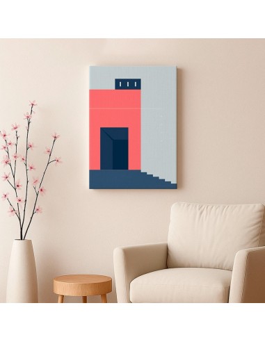 Cuadro Abstracto Arquitectura 35x50cm Lienzografía D0416