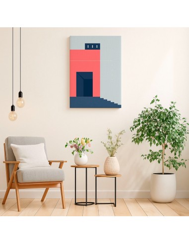 Cuadro Abstracto Arquitectura 35x50cm Lienzografía D0416