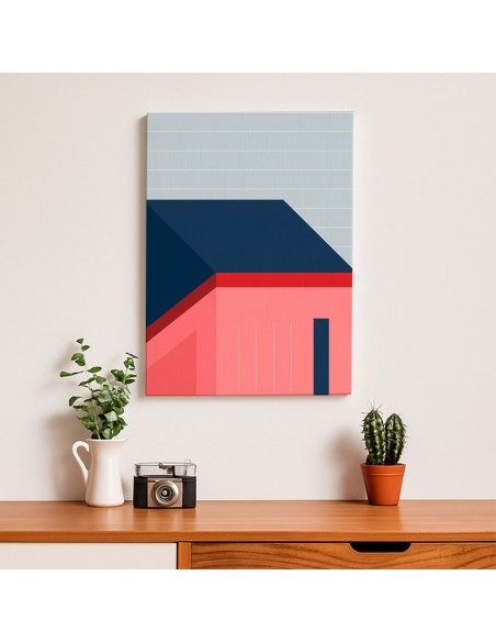 Cuadro Abstracto Arquitectura 35x50cm Lienzografía D0417