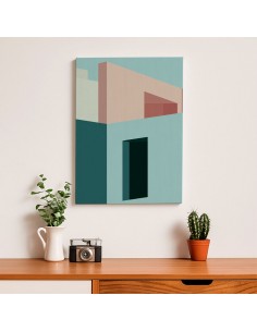 Cuadro Abstracto Arquitectura 35x50cm Lienzografía D0418 2