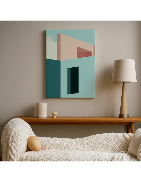 Cuadro Abstracto Arquitectura 35x50cm Lienzografía D0418