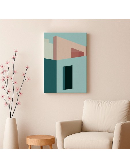 Cuadro Abstracto Arquitectura 35x50cm Lienzografía D0418