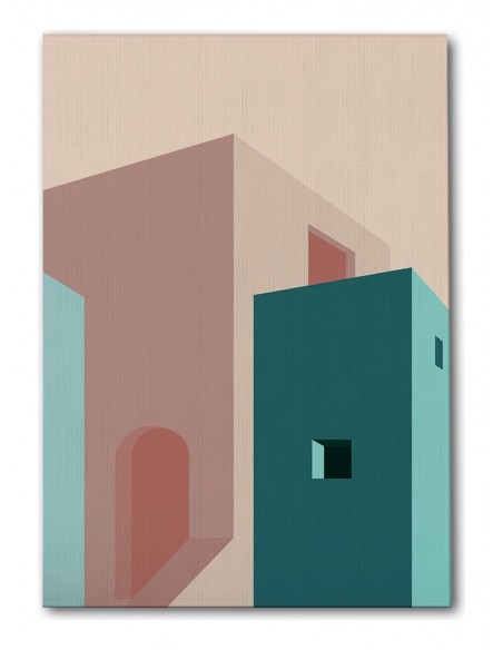 Cuadro Abstracto Arquitectura 35x50cm Lienzografía D0419
