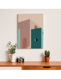 Cuadro Abstracto Arquitectura 35x50cm Lienzografía D0419 2
