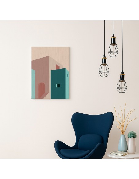 Cuadro Abstracto Arquitectura 35x50cm Lienzografía D0419