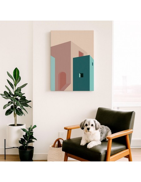 Cuadro Abstracto Arquitectura 35x50cm Lienzografía D0419