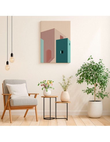 Cuadro Abstracto Arquitectura 35x50cm Lienzografía D0419