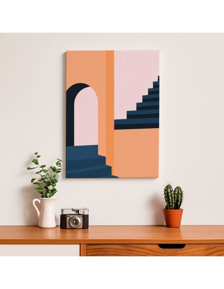 Cuadro Abstracto Arquitectura 35x50cm Lienzografía D0420