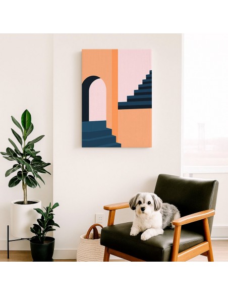 Cuadro Abstracto Arquitectura 35x50cm Lienzografía D0420